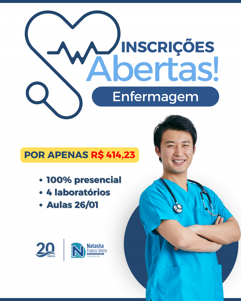 O curso Técnico em Enfermagem é 100% presencial, com prática de segunda a sexta e quatro laboratórios exclusivos que permitem vivência desde os primeiros meses de aula. 👩🏿‍⚕️