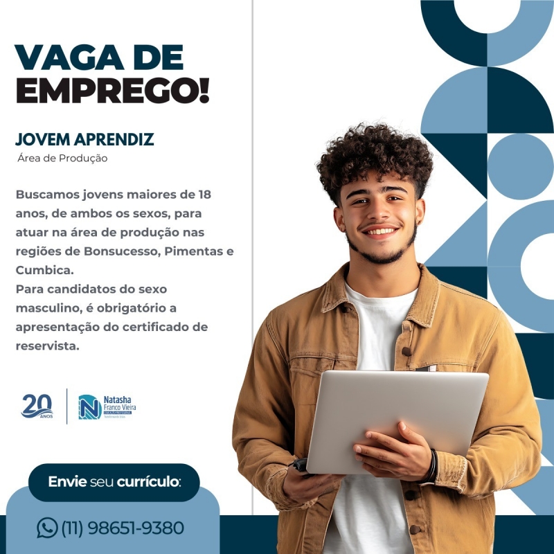 📢 Temos vagas 📢