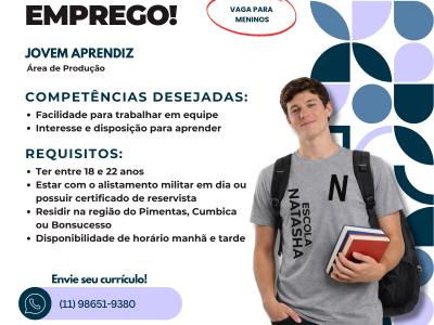 🚨 OPORTUNIDADE PARA JOVEM APRENDIZ! 🚨