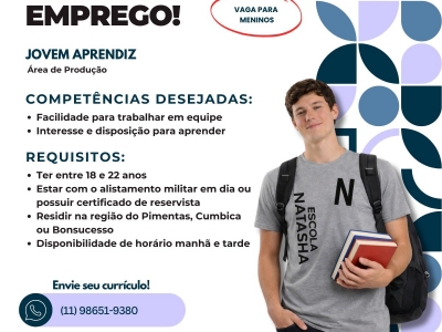 🚨 OPORTUNIDADE PARA JOVEM APRENDIZ! 🚨
