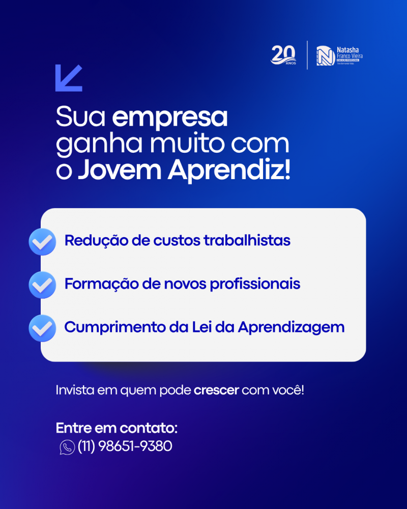 Sua empresa só tem a ganhar com o Jovem Aprendiz! 💼✨