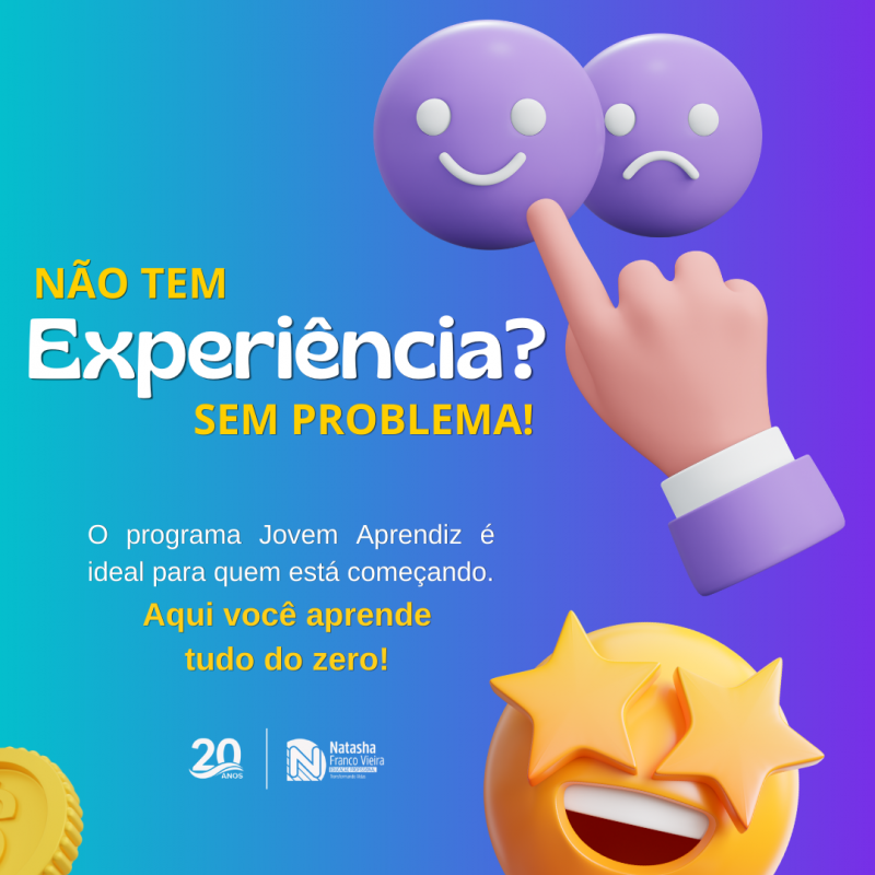 Se você tem entre 17 e 22 anos, essa é a oportunidade perfeita para dar o primeiro passo rumo ao seu futuro de sucesso. 💼✨