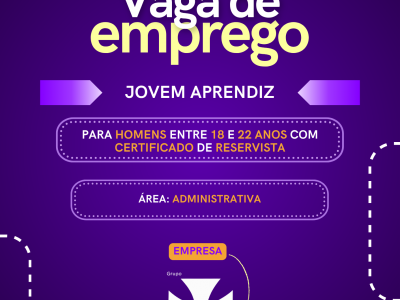 🚨 Oportunidade para dar o primeiro passo no mercado de trabalho!