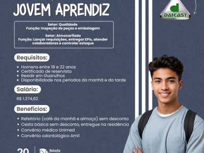 🚀 Oportunidade para Jovem Aprendiz 🚀