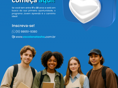 Se você tem entre 17 e 22 anos e quer dar o primeiro passo rumo ao seu futuro profissional, o programa Jovem Aprendiz é a oportunidade ideal! 🚀