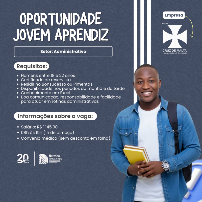 ⚠️ Oportunidade para Jovem Aprendiz! ⚠️
