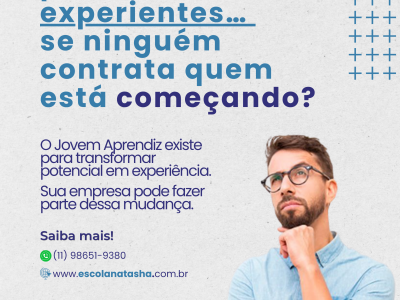 Existe uma contradição no mercado de trabalho: As empresas procuram profissionais com experiência, mas muitos jovens nunca recebem a chance de começar