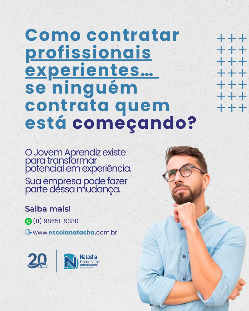 Existe uma contradição no mercado de trabalho: As empresas procuram profissionais com experiência, mas muitos jovens nunca recebem a chance de começar