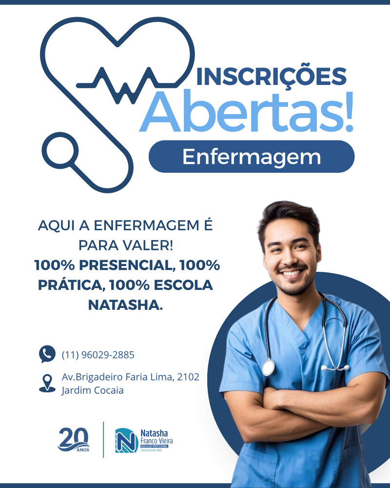 🩺 Inscrições abertas para o curso de Enfermagem! 🩺