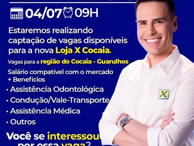 📢 MUTIRÃO DE EMPREGO - LOJA X COCAIA 📢